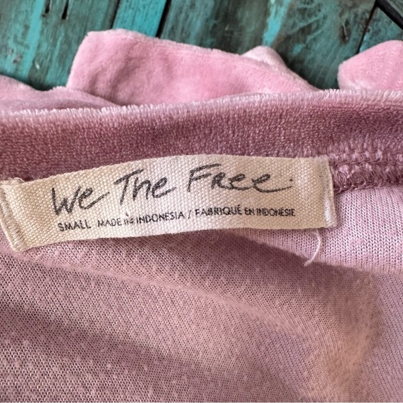 Free People Valerie Mauve Velvet Oversized Tee Size Small - Picture 7 of 10